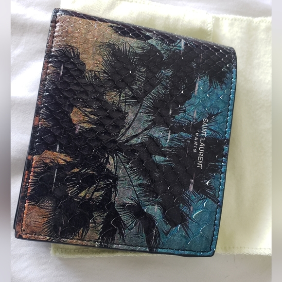 YSL Men's 100% Authentic Python wallet